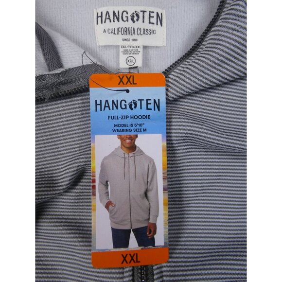 Hang Ten Men's  Full-Zip Hoodie Light Grey Size XXL‎ - Picture 9 of 11